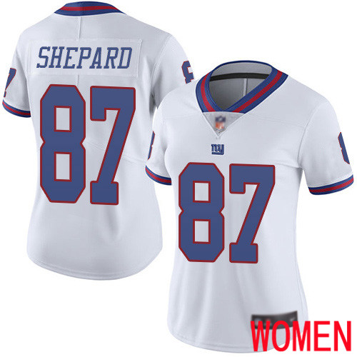 Women New York Giants #87 Sterling Shepard Limited White Rush Vapor Untouchable Football NFL Jersey